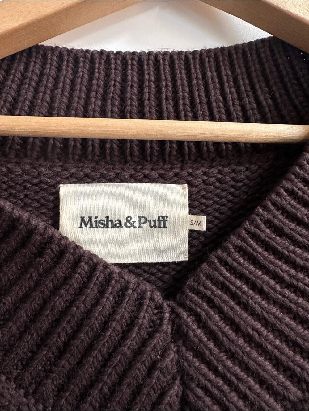 Misha and Puff V-Neck Sweater | Dark Brown | S/M - Picture 5 of 8